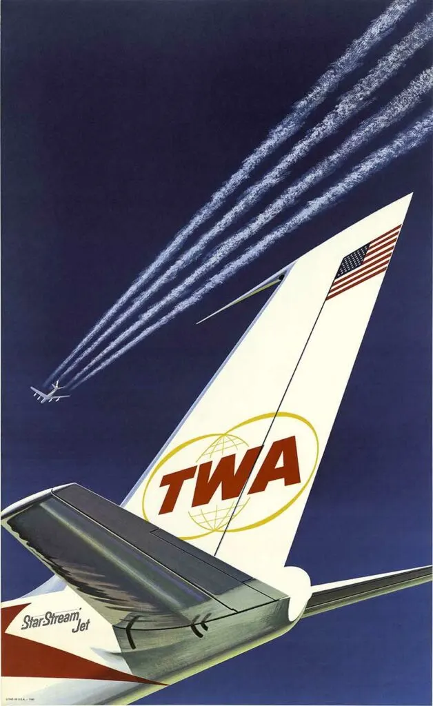 TWA Vintage Airline Poster