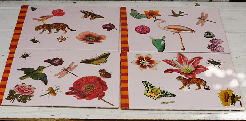 All four decoupage placemats