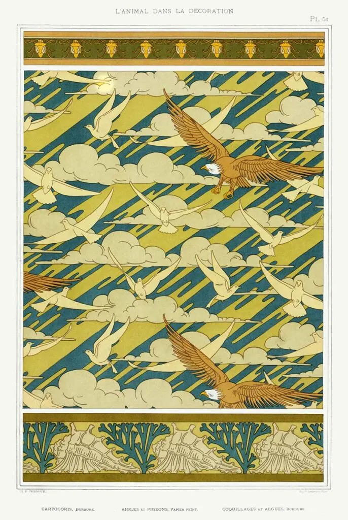 clouds-eagles-art-nouveau-pattern