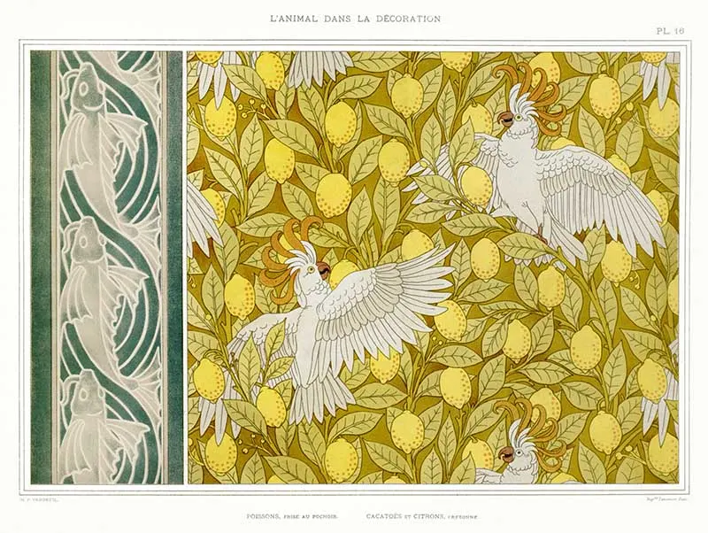 Fish and Cocatoos L'animal dans la décoration (1897) 