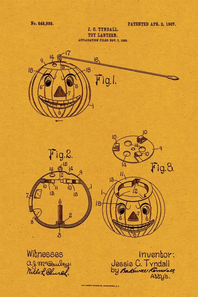 Halloween Patent for Jack-o'-lantern toy