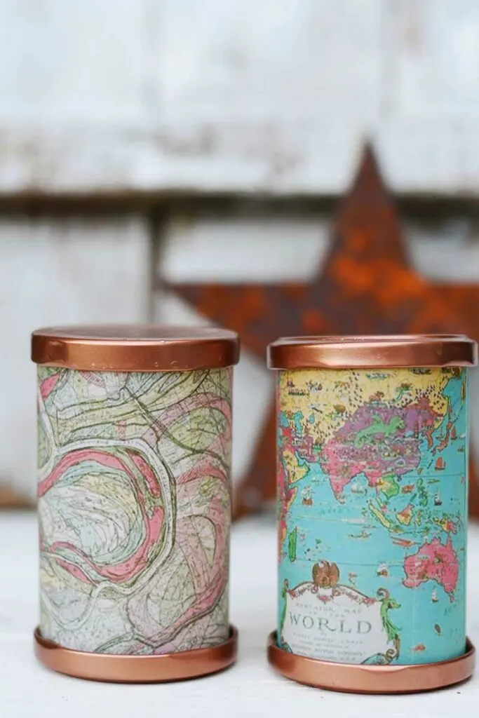 Map tea light lanterns