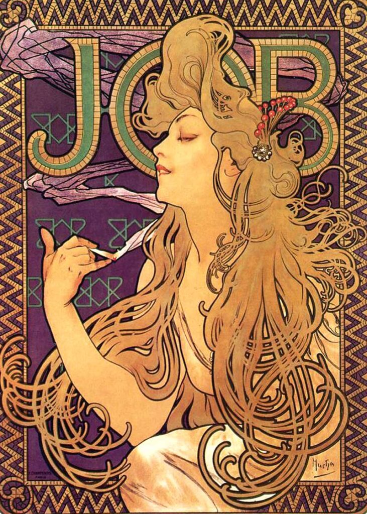 Art Nouveau Ad for Job Cigarette papers