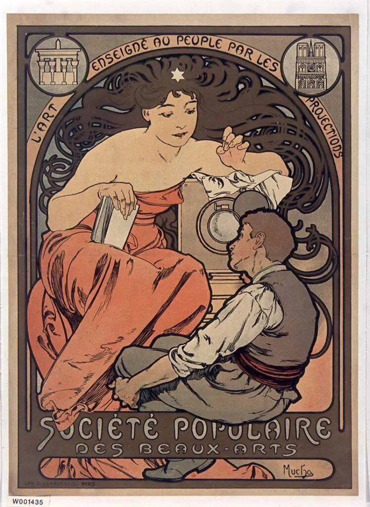Alphonse Mucha Advertisement Poster for Society of Fine Arts