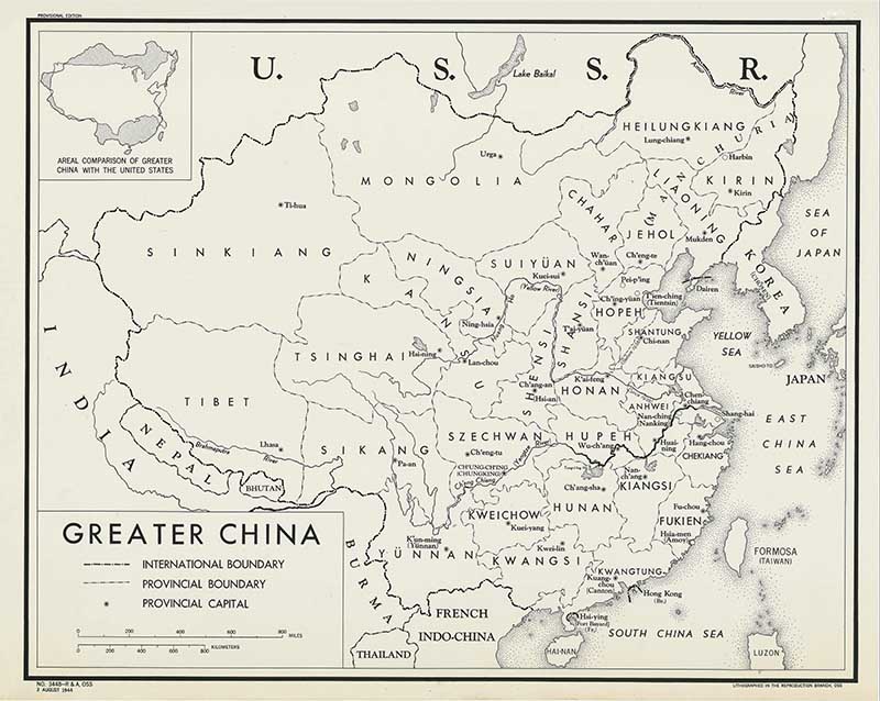 1944 map of Greater China