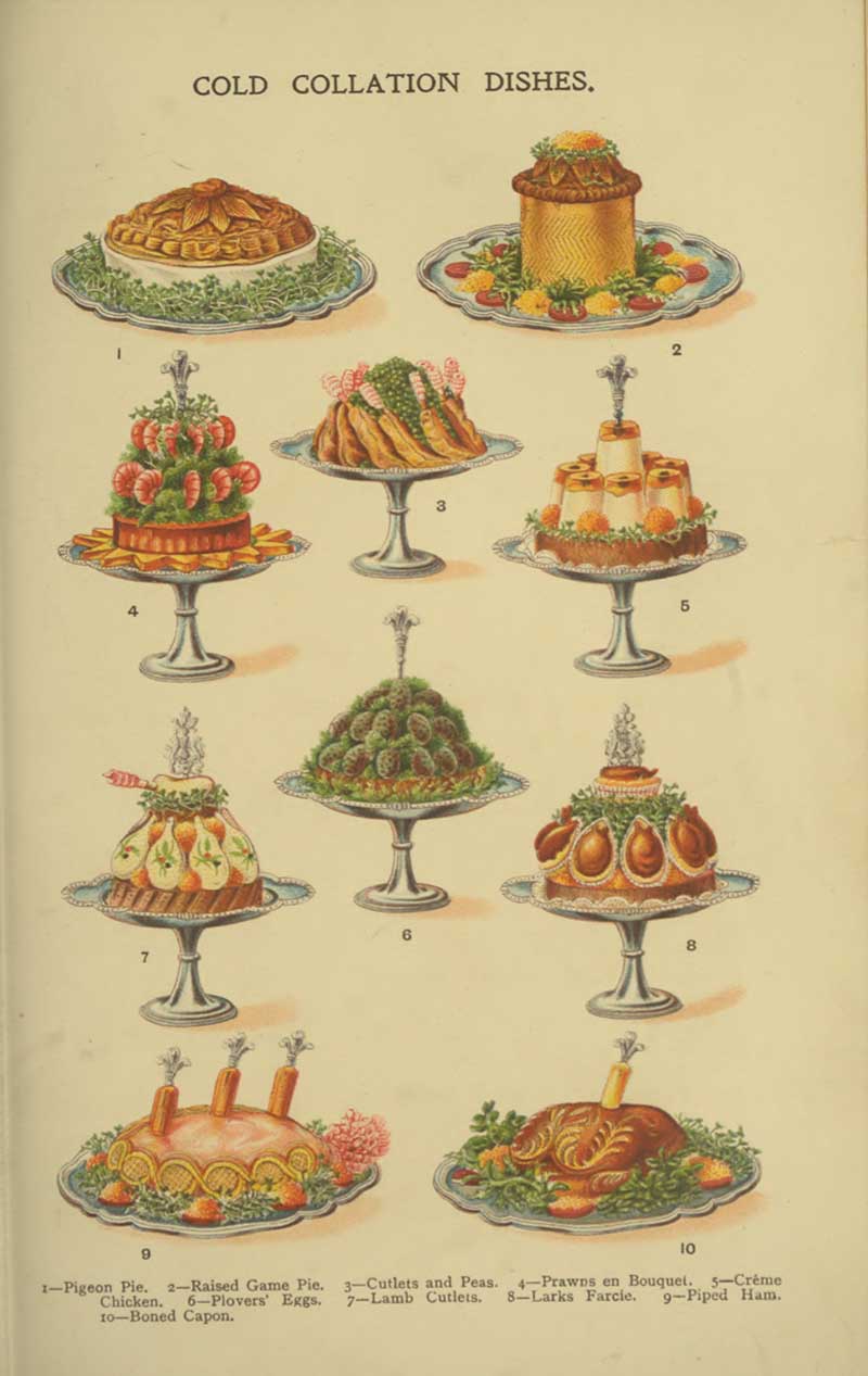 Mrs Beeton Cold Collation dishes