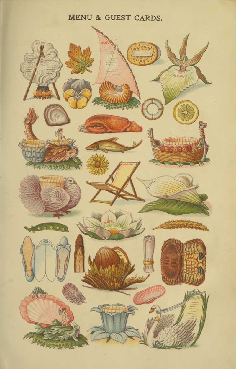 Mrs Beeton Menu and Guest Cards