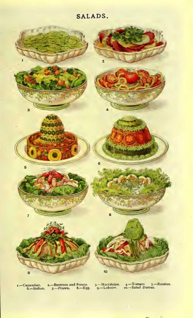 Salads from the book of Household Management