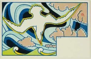 Art Nouveau Seagull Air postcard