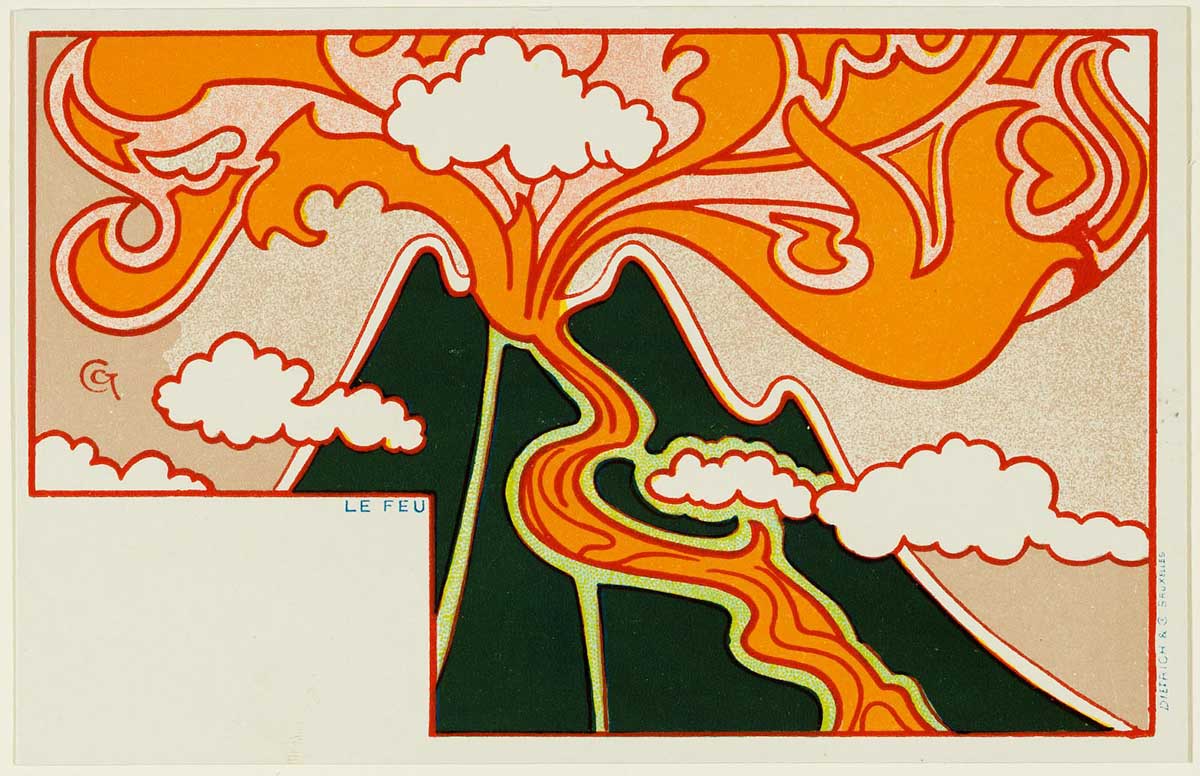 Gisbert Combaz Volcano Postcard