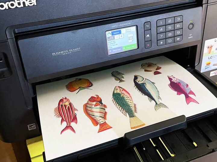 Printing vintage fish on inkjet printer