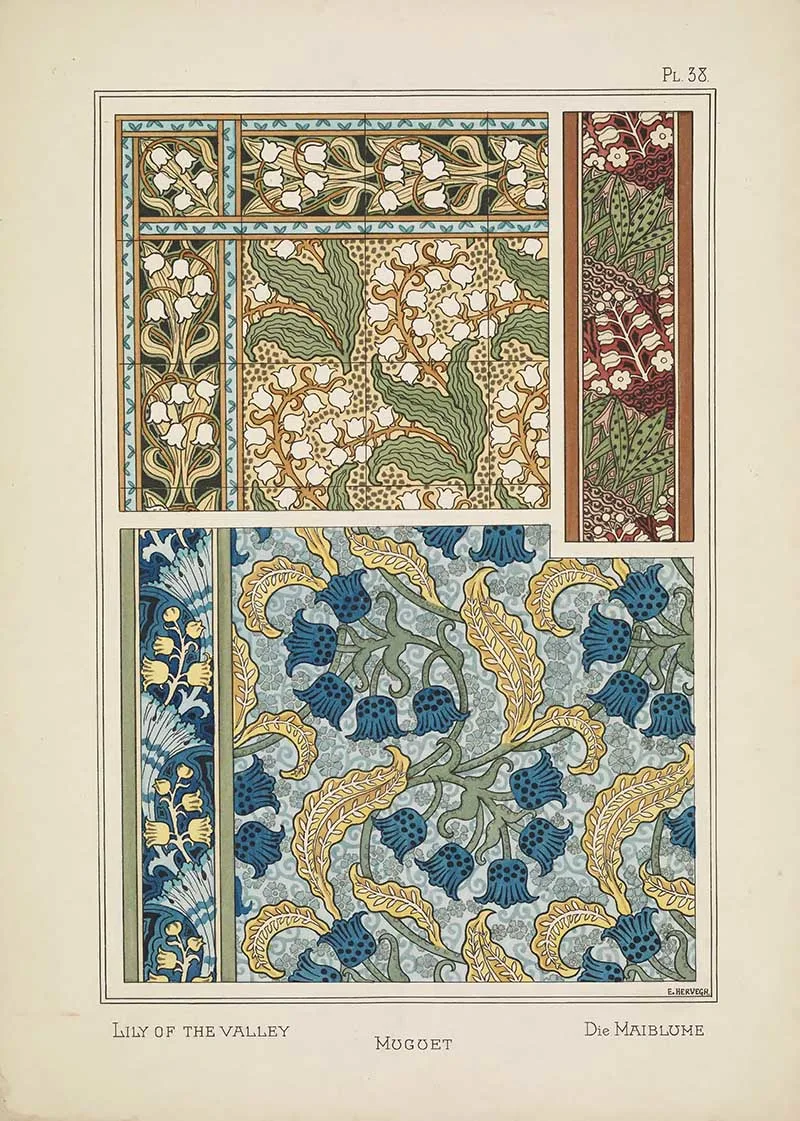 Art Nouveau flower pattern
