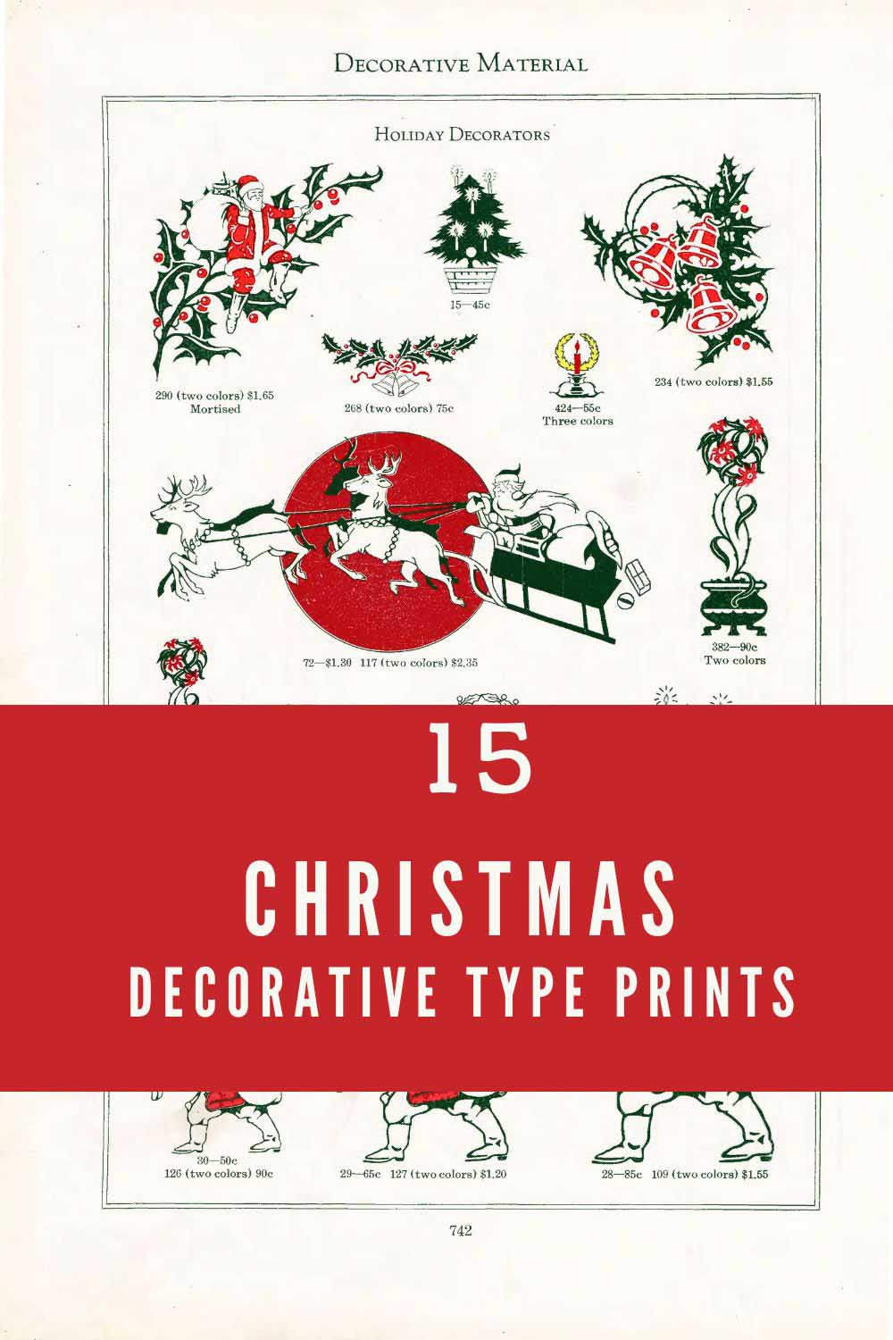Decorative Holiday images from the American Type Founders Specimen Book