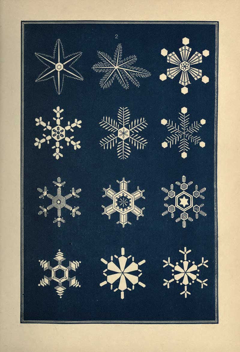 Gladness vintage snowflake print drawings