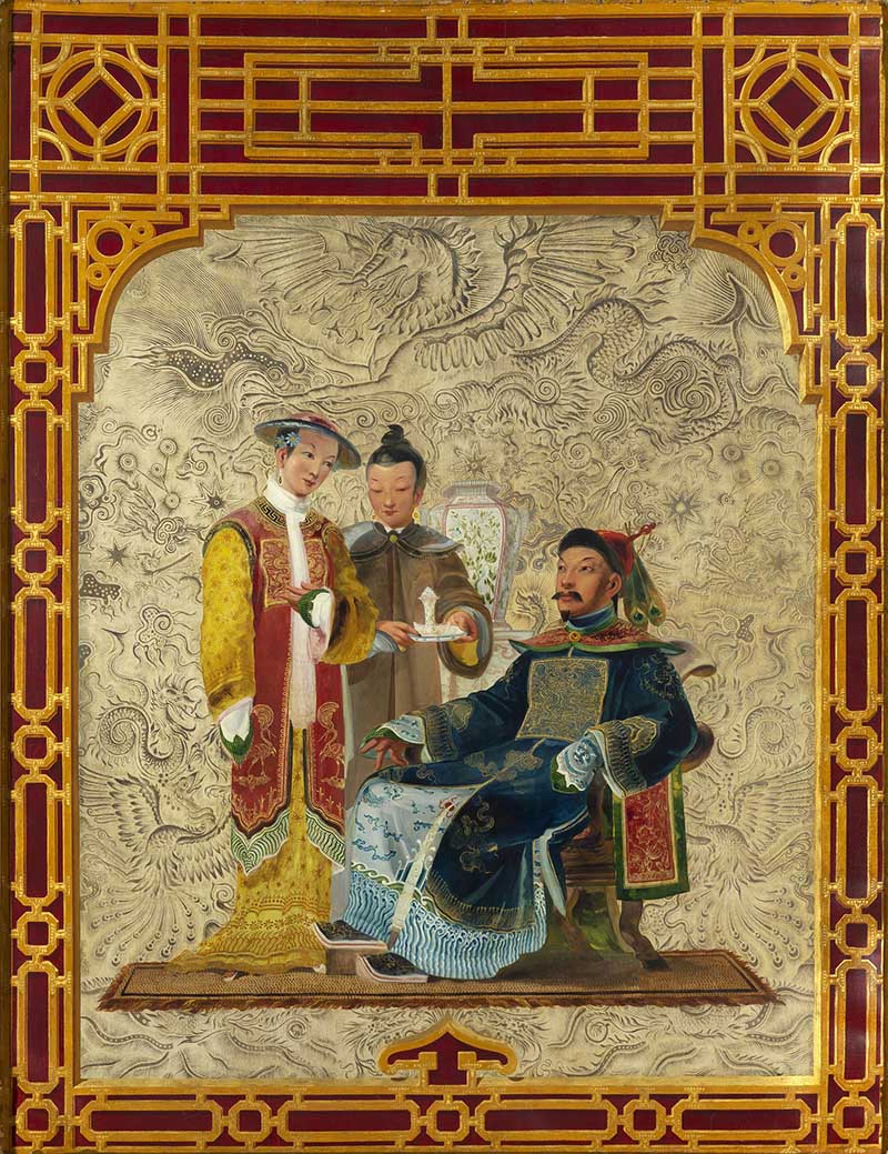 Chinoiserie painted wall panel Brighton Pavilion