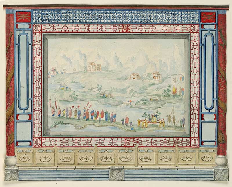 Oriental landscape painting wall decoration