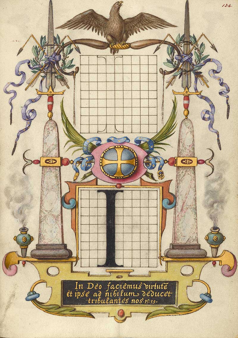 Guide for Constructing the Letter I; Joris Hoefnagel (Flemish /