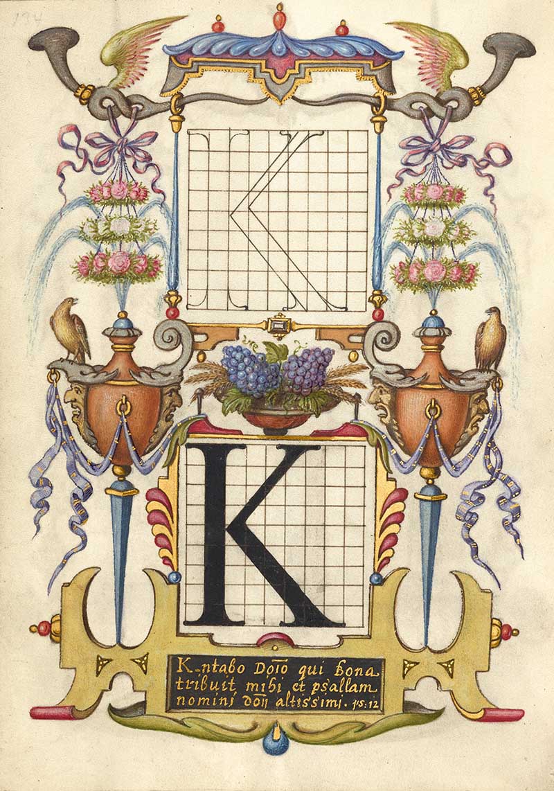 Guide for Constructing the Letter K; Joris Hoefnagel