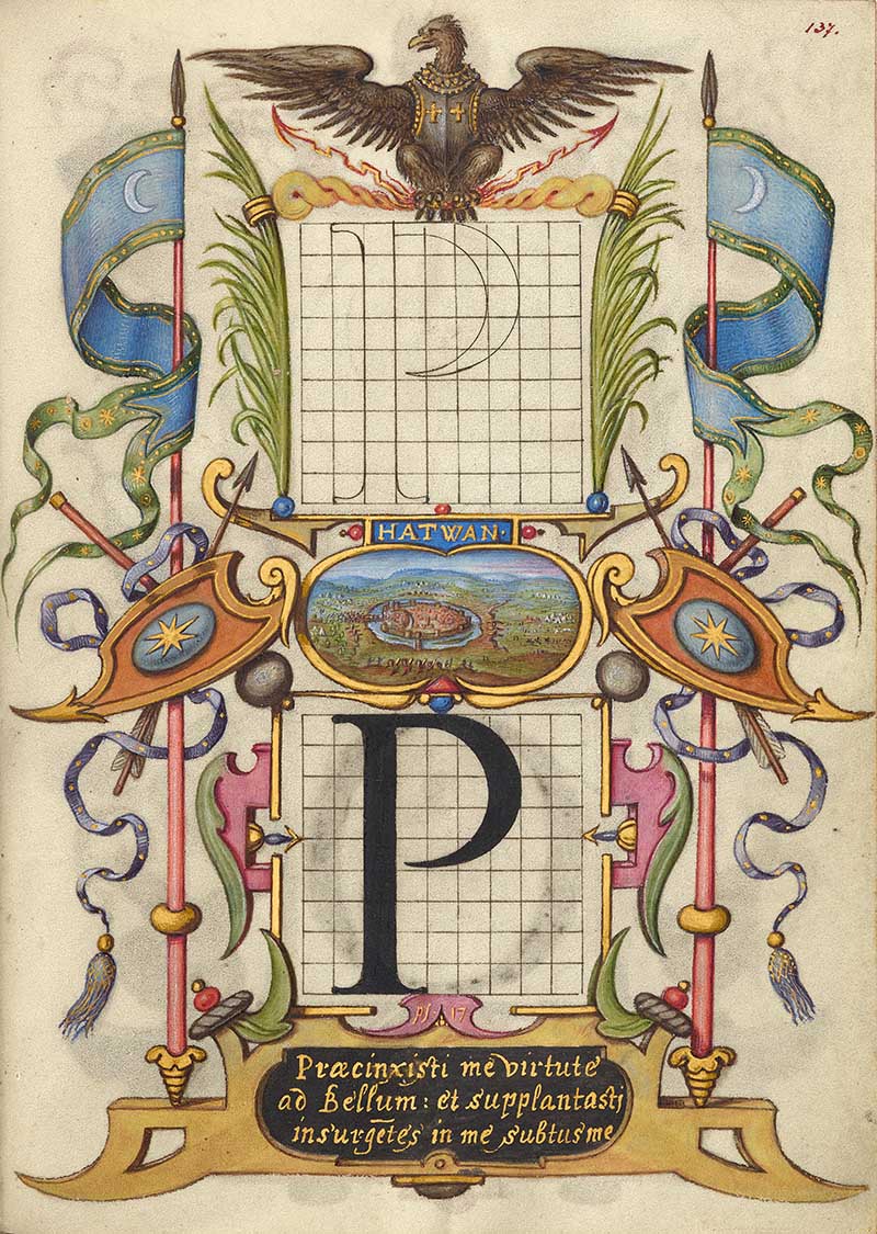 Guide for Constructing the Letter P; Joris Hoefnagel