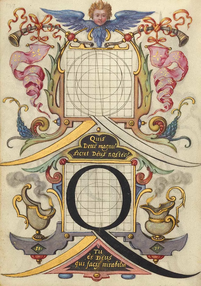Guide for Constructing the Letter Q; Joris Hoefnagel