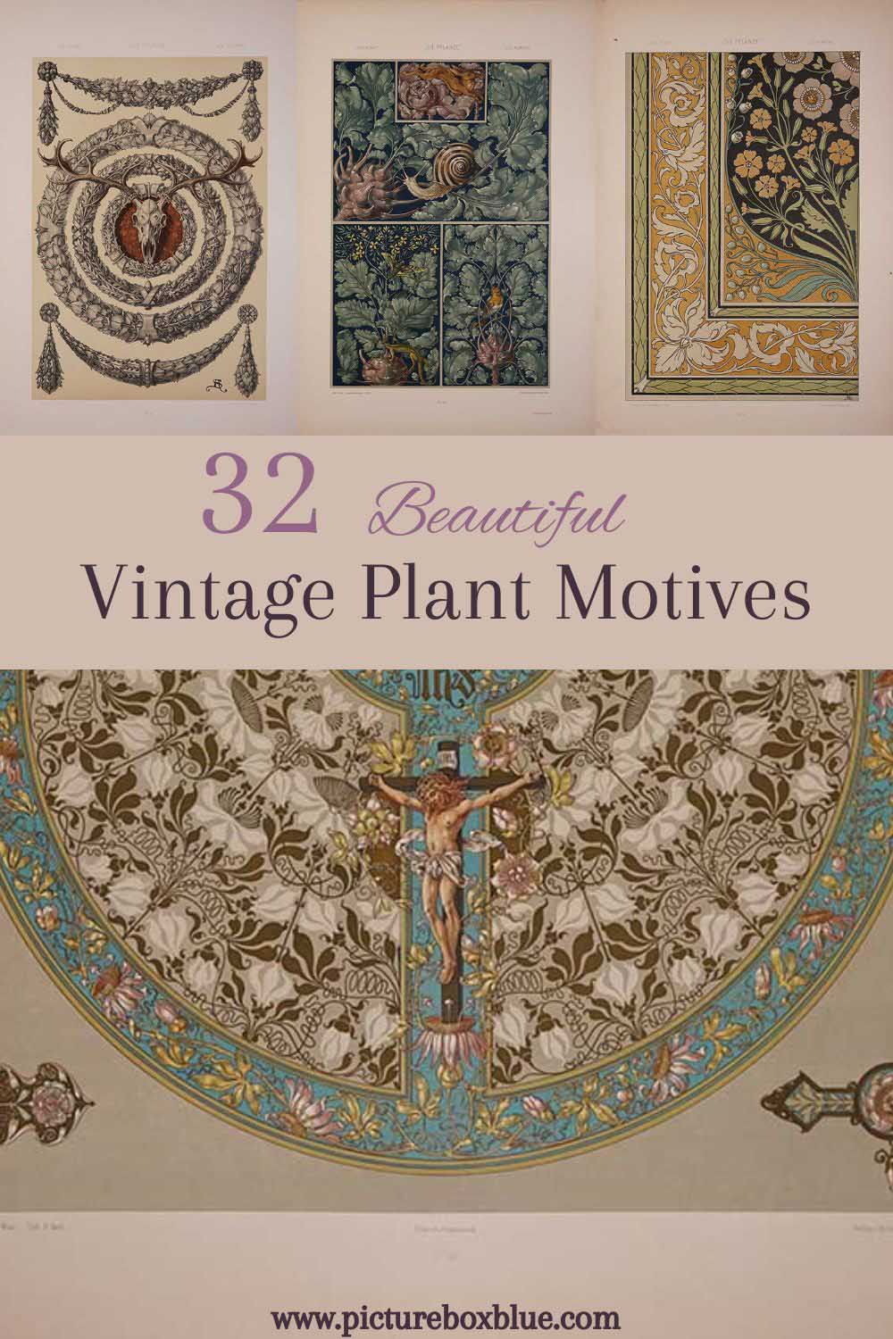 32 plant ormnament motive prints