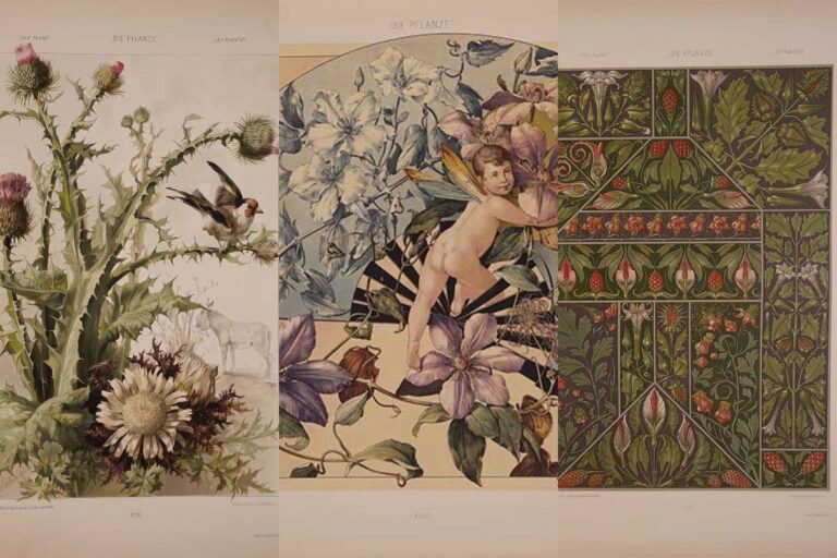 Vintage plant art pin Martin Gerlach