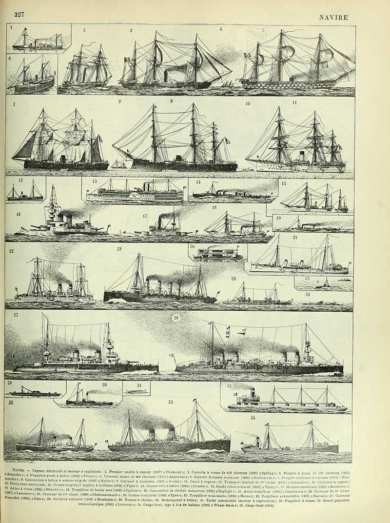 Steam Ships Nouveau Larousse illustré