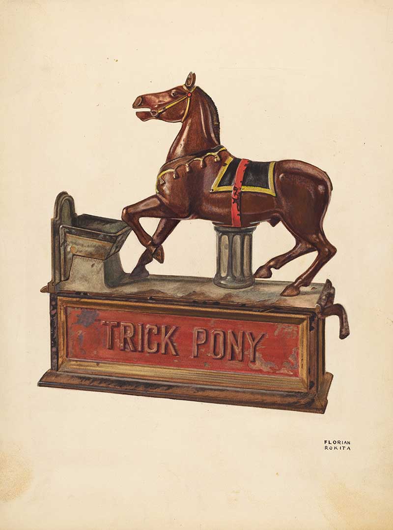Toy Bank Trick pony American Folk Art