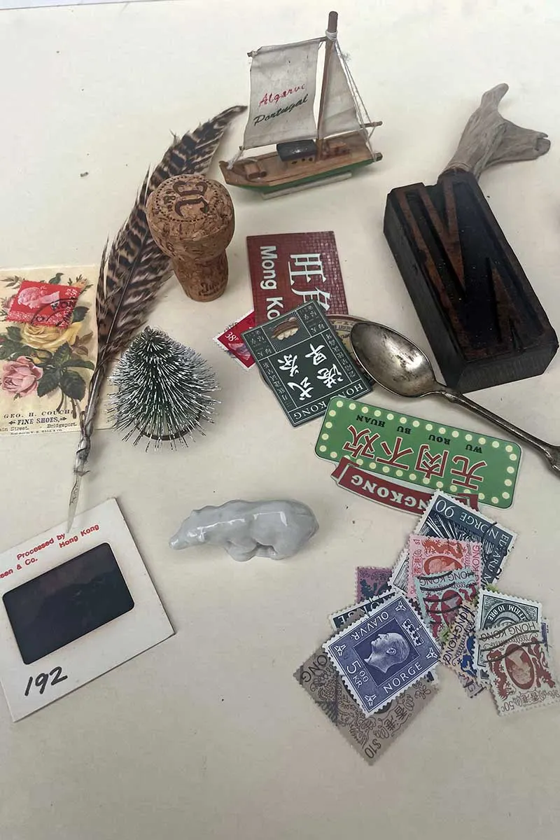 Gathered objects for the shadow box