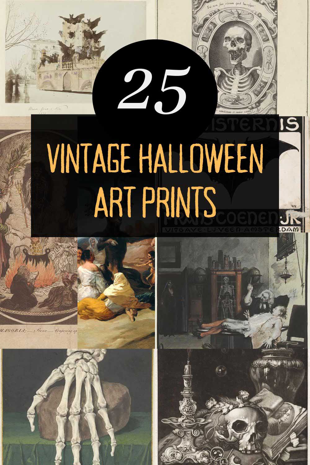 25 vintage Halloween art prints in the Public Domain Pin