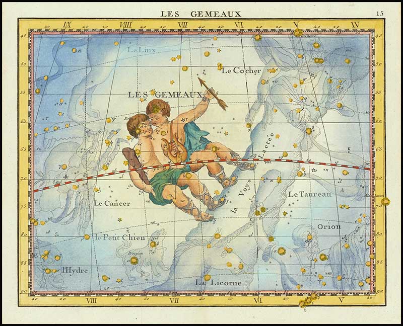Gemini Constellation map John Flamsteed