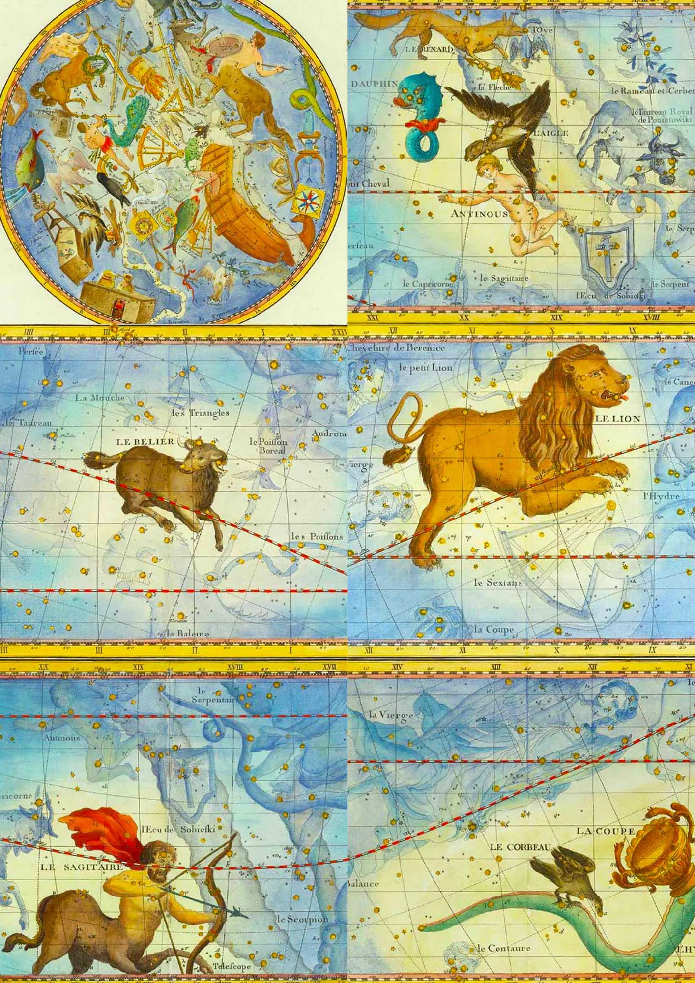 John Flamsteed prints for DIY zodiac Christmas ornaments 1