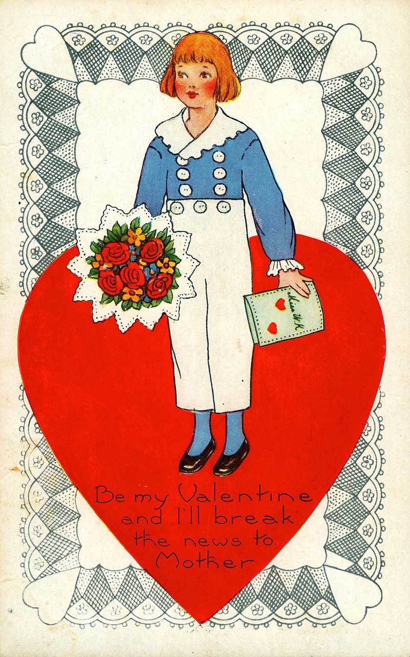 Be My Valentine vintage postcard