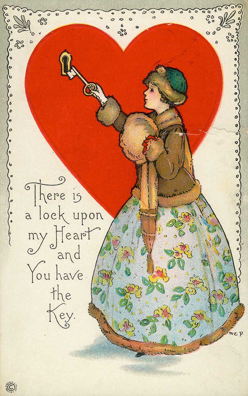 Free printable vintage valentine postcard