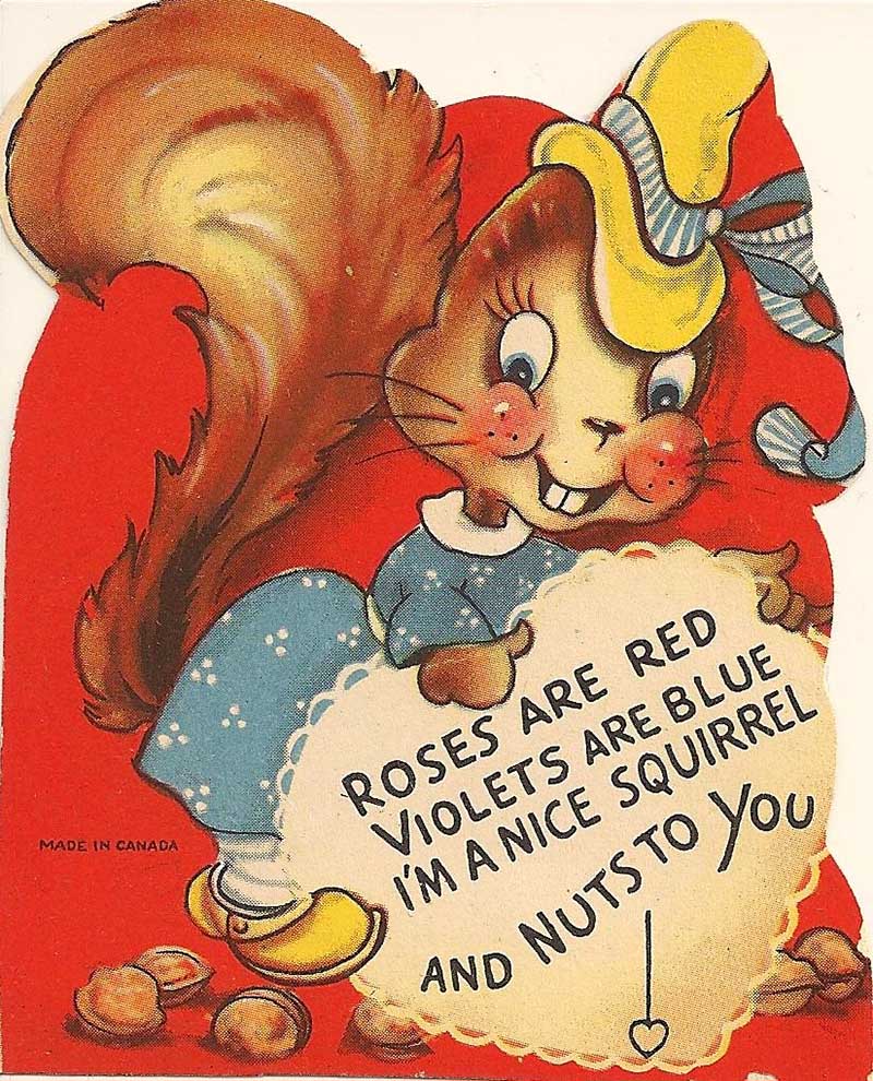 Squirrel Valentine card