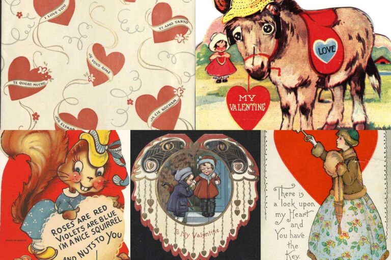 20 Free Printable Vintage Valentine Cards and Postcards