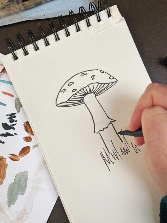 Easy Mushroom Drawing Guide
