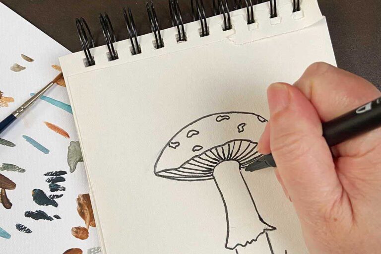 How to draw mushrooms feature