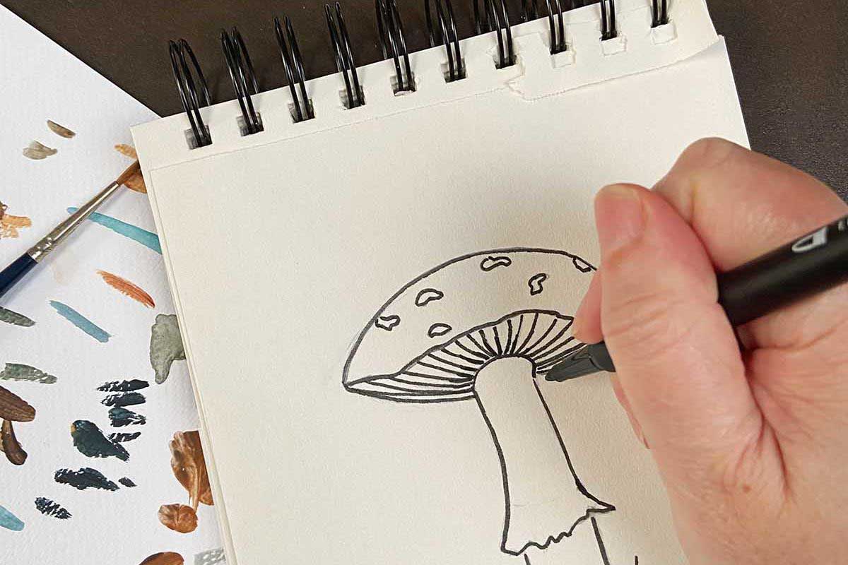 How to draw mushrooms feature