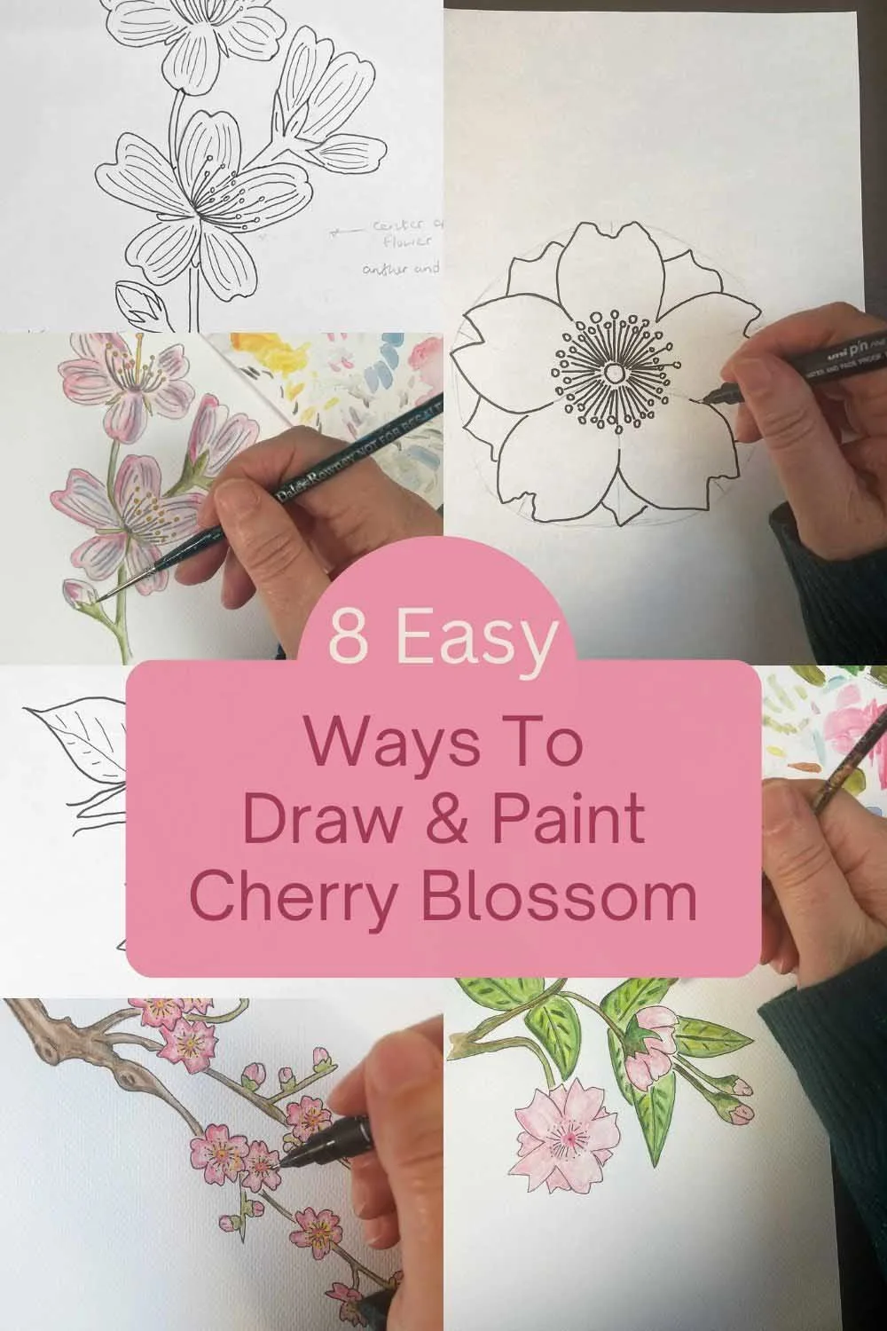Pin for 8 cherry blossom tutorials
