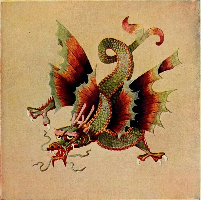 Needlework dragon pattern