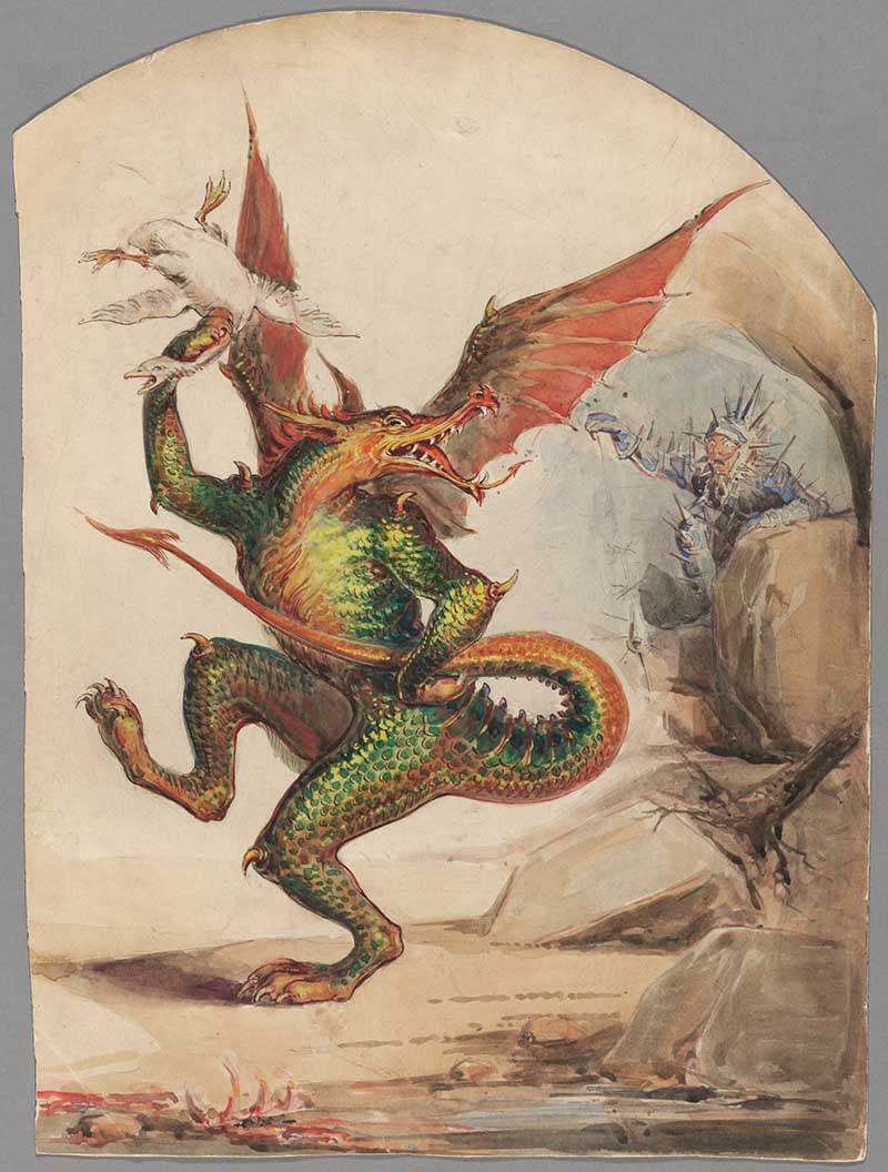 Dragon and Goose theatre illustration