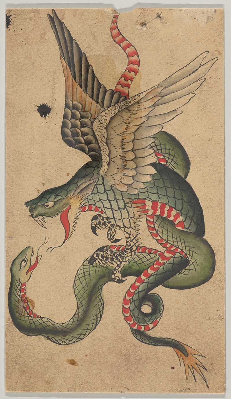 Japanese inspired snake and Dragon tattoo