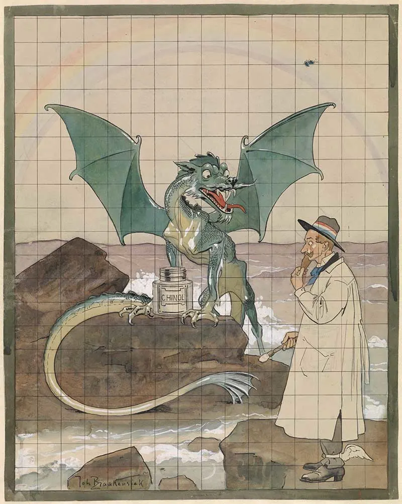 dragon with rainbow and pot Chinol