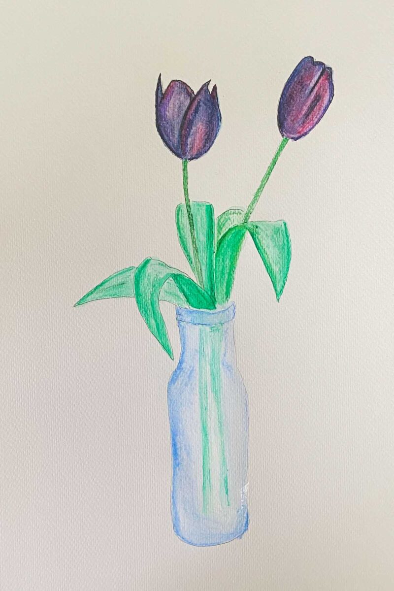 Easy How To Draw Tulips: Step-by-Step Guide with Watercolors - Picture ...