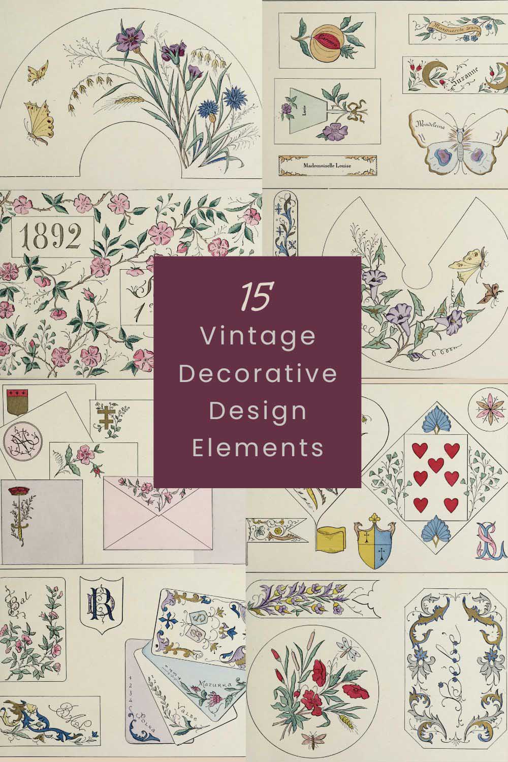 15 vitnage French Belle Époque Style art nouveau design patterns