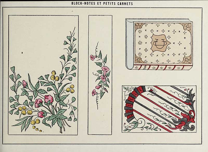 Art Nouveau decorative patterns block notes