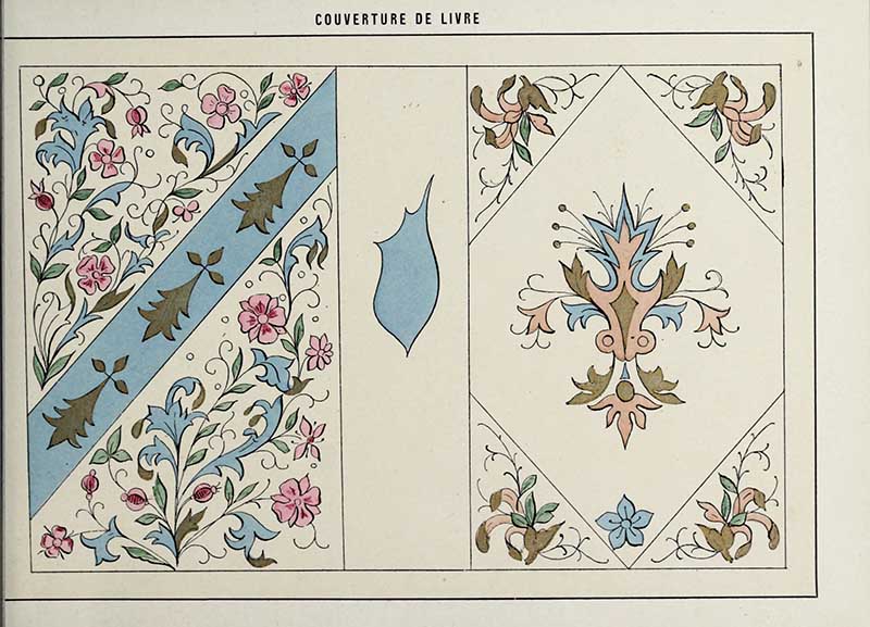 French art nouveau pattern design for a book cover
