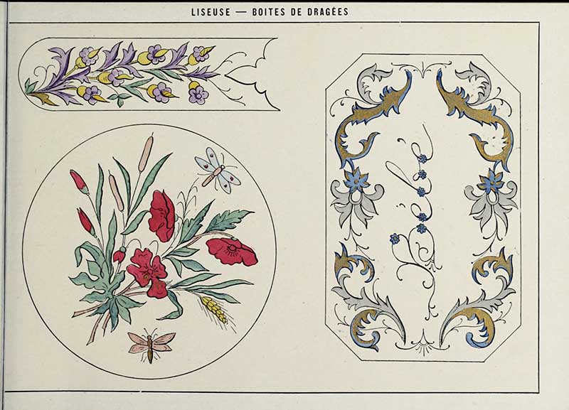 Almond box decorations French Art Nouveau Style