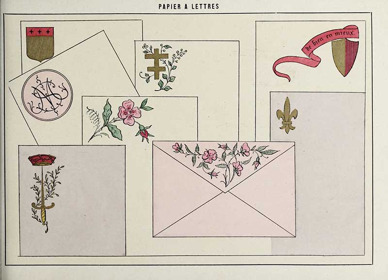 French Art Nouveu designs for paper and envelopes